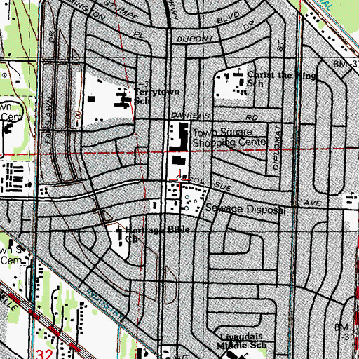 Topographic Map of Carlie Care Day Care Center, LA