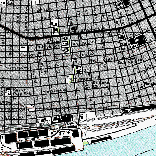 Topographic Map of Children Resource Center New Orleans City Library, LA