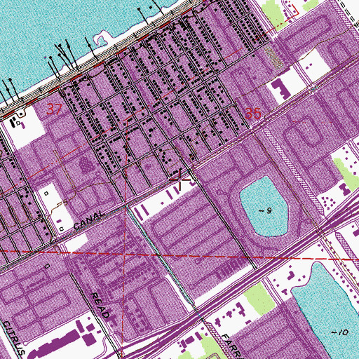 Topographic Map of Christian Faith Temple Family Worship Center, LA