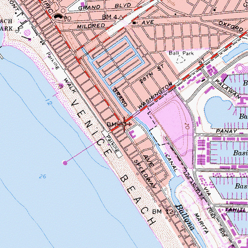 Topographic Map of Grand Canal, CA