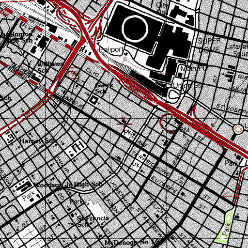 Topographic Map of City Wide Daycare Center, LA