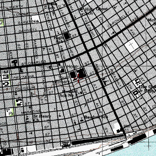 Topographic Map of Coliseum High School, LA