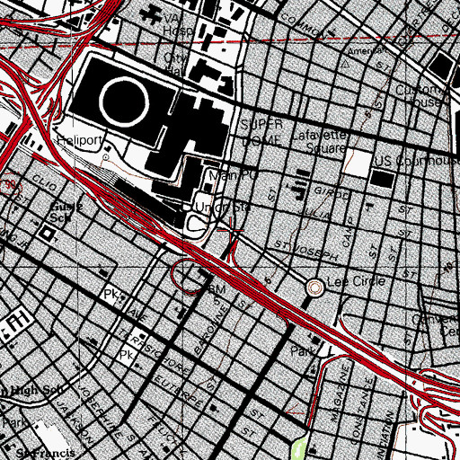 Topographic Map of Crescent House, LA