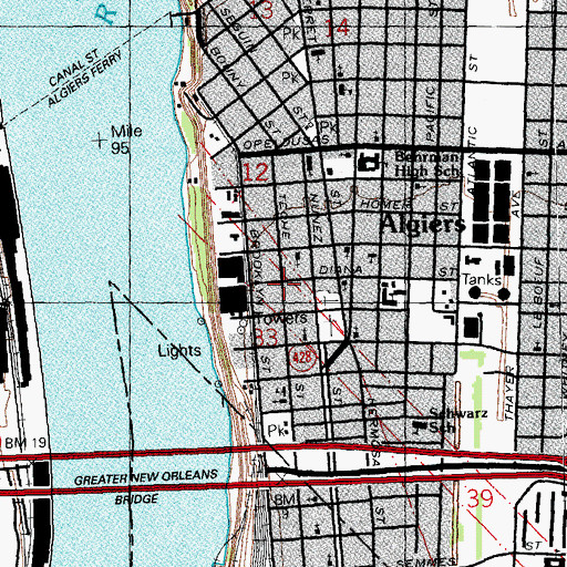 Topographic Map of Cuddly Bear Child Development Center, LA