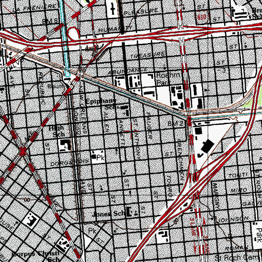 Topographic Map of DeBoses Busy Hand and Minds, LA