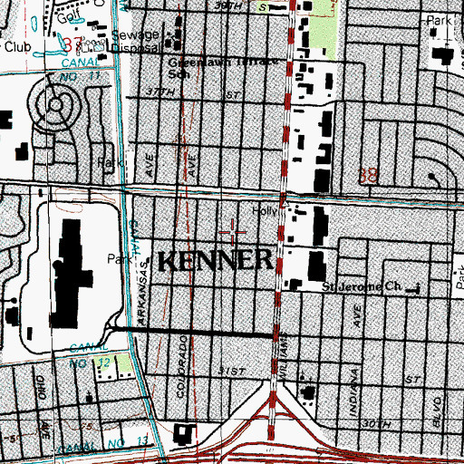 Topographic Map of Delaware Academy and Preschool, LA