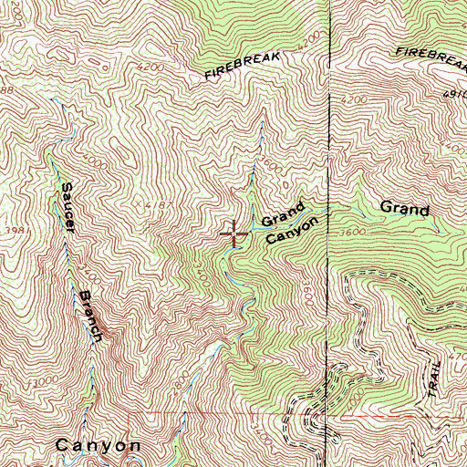 Topographic Map of Grand Canyon, CA
