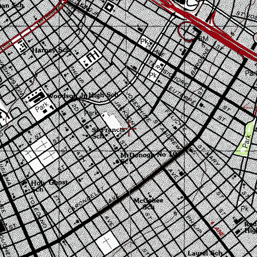 Topographic Map of Dryades YMCA Child Care Center, LA