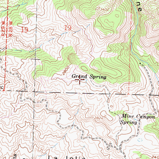 Topographic Map of Grand Spring, CA