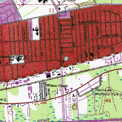 Topographic Map of Eastminster Nursery and Day Care Center, LA
