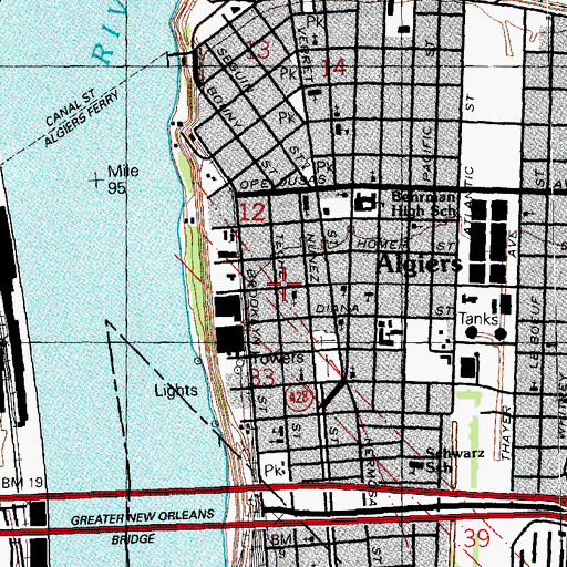 Topographic Map of Frazier-Keiffer Day Care Center, LA