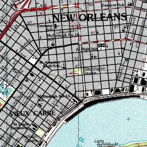 Topographic Map of Girls and Boys Town Emergency Shelter for Boys, LA