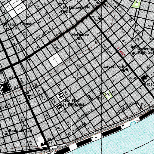 Topographic Map of New Orleans Fire Museum Fire Station, LA