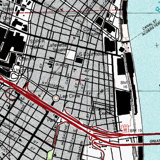 Topographic Map of New Orleans Supply Division Fire Station, LA