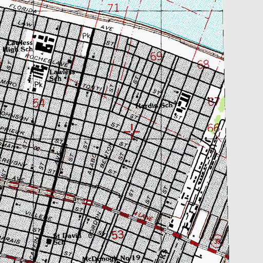 Topographic Map of New Saint Matthew Baptist Church Educational and Recreational Building, LA