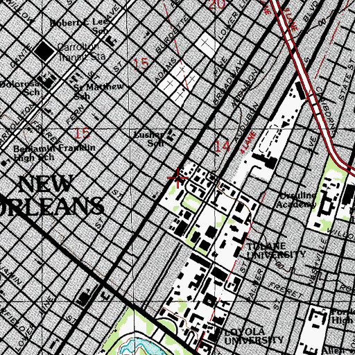 Topographic Map of Newcomb Childrens Center, LA