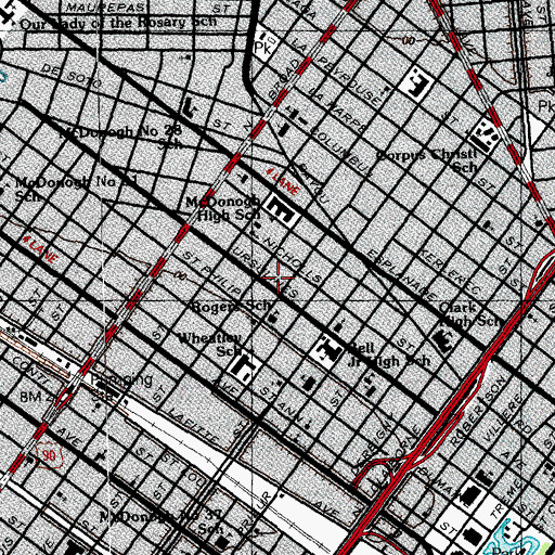 Topographic Map of Odessey House Louisiana, LA