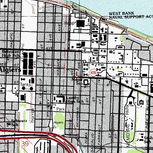Topographic Map of Paynes Day Care Center, LA