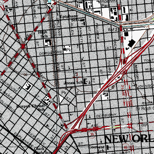 Topographic Map of Phillips Child Care Center, LA