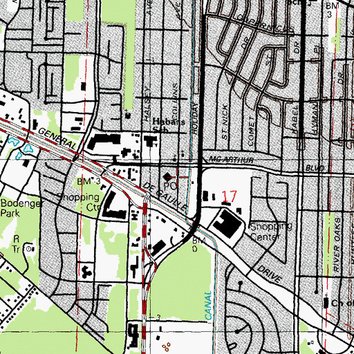 Topographic Map of Precious Angels Day Care, LA