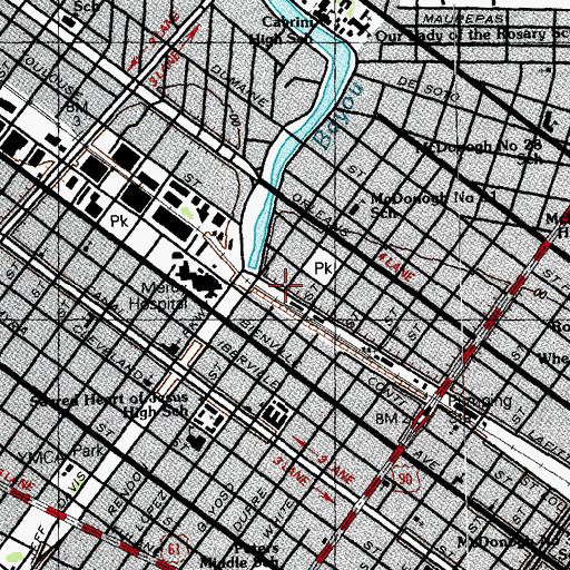 Topographic Map of Rachals Kids Day Care Center, LA