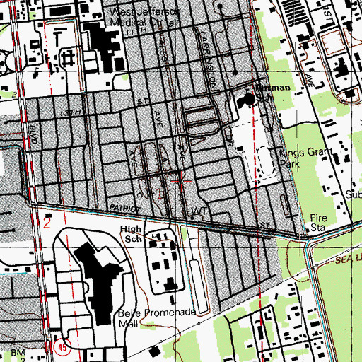 Topographic Map of Rezzies Child Care Center, LA