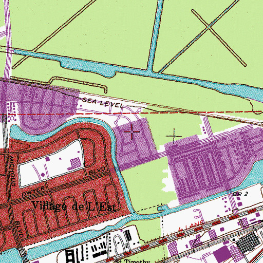 Topographic Map of Rosary Child Development Center, LA