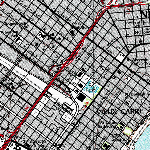 Topographic Map of Saint Marks Community Day Care Center Number 2, LA