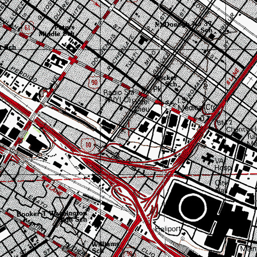 Topographic Map of Saint Marks Fourth Baptist Church Day Care Center, LA