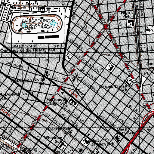 Topographic Map of Saint Rose Day Care Center, LA