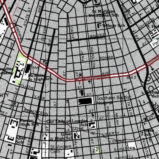 Topographic Map of Silver Crest Day Care Center, LA