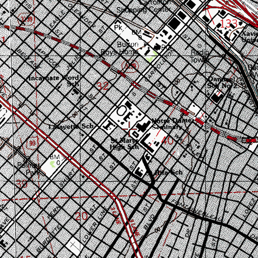 Topographic Map of Society For The Propagation of The Faith, LA