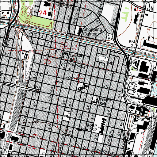 Topographic Map of Spears Nursery and Day Care Center, LA