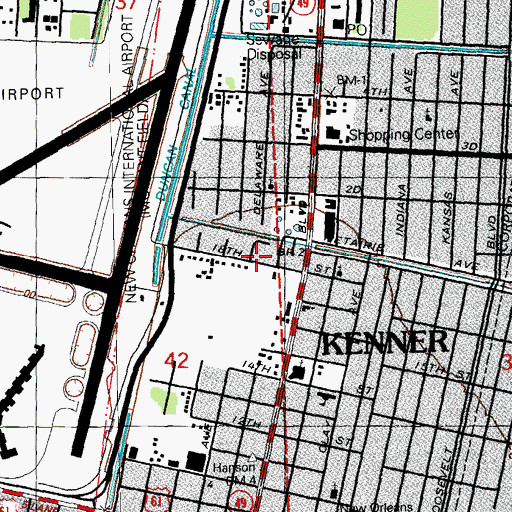Topographic Map of The Greenwalt Center, LA