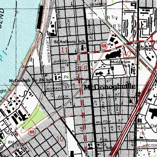 Topographic Map of The Magic School Bus Preschool and Day Care Center, LA