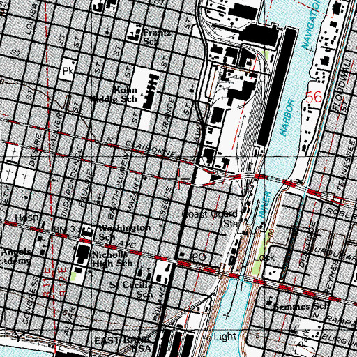 Topographic Map of Tots Daycare Center and Preschool, LA