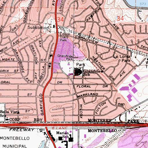 Topographic Map of Macy Intermediate School, CA