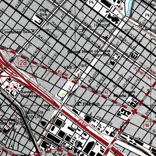 Topographic Map of YWCA Crisis Care Center, LA