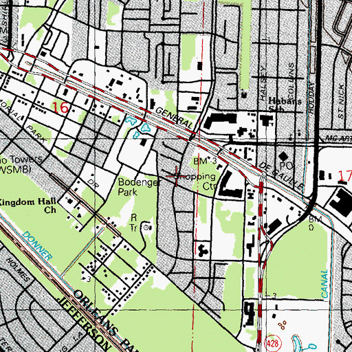 Topographic Map of YWCA Jackson Landing Preschool, LA