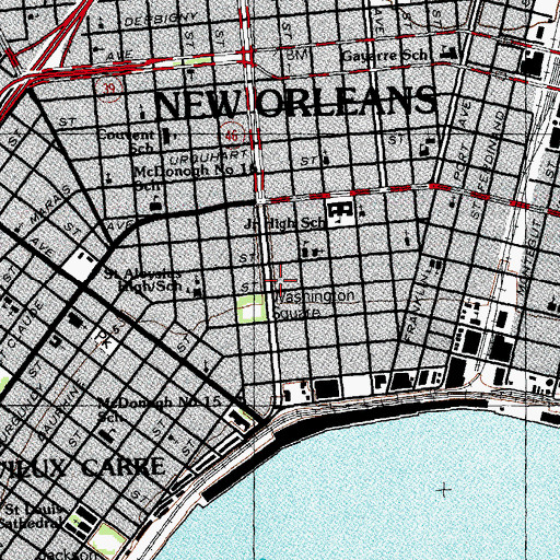 Topographic Map of Ambassdors For Christ Inner City Church, LA