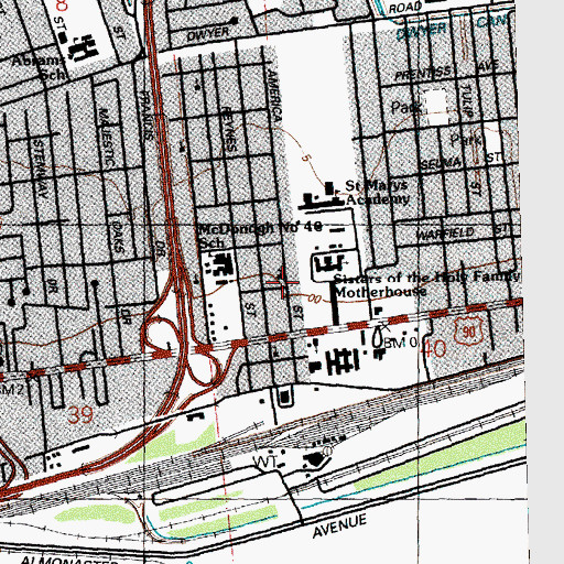 Topographic Map of Anchor of Hope Church of God in Christ, LA