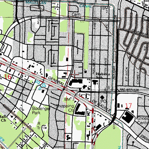 Topographic Map of Berean Bible Church, LA