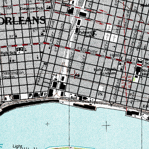 Topographic Map of Blessed Francis Seelos Parish Church, LA