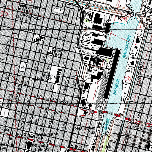 Topographic Map of Blessed Hope Missionary Baptist Church, LA