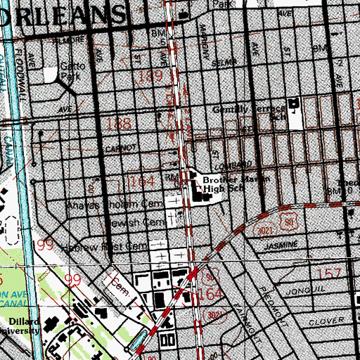 Topographic Map of Brothers of the Sacred Heart, LA