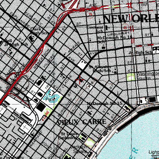 Topographic Map of Center of Jesus the Lord, LA