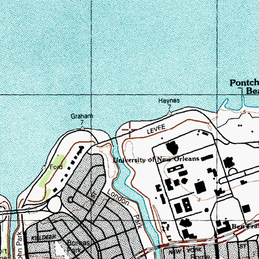 Topographic Map of Chapel of the Holy Comforter, LA