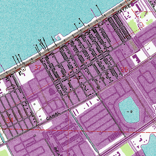 Topographic Map of Christian Fellowship Cathedral, LA