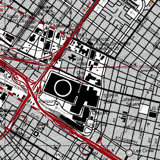 Topographic Map of Christian Health Ministries, LA