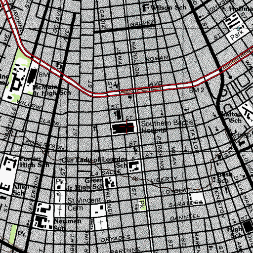 Topographic Map of Federation of Churches, LA
